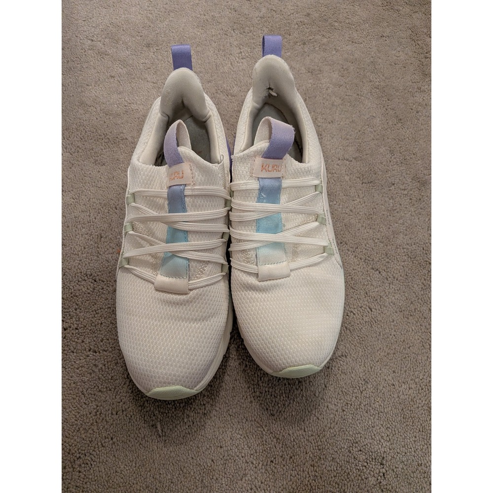 Kuru Atom Womens 7.5 White Purple Gradient Mesh Athletic Walking Sneakers